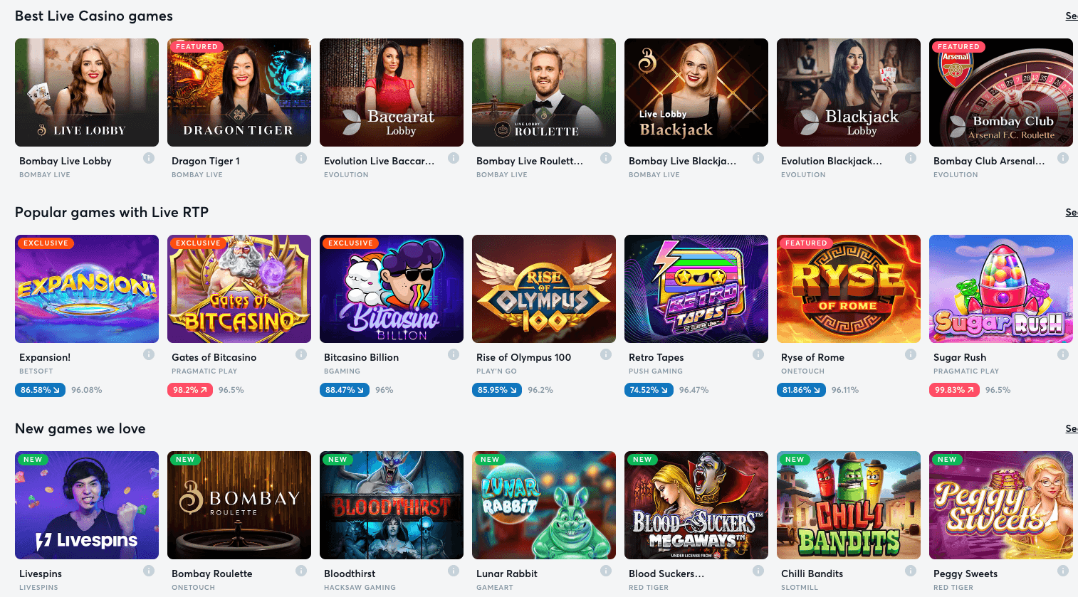 bitcasino games top